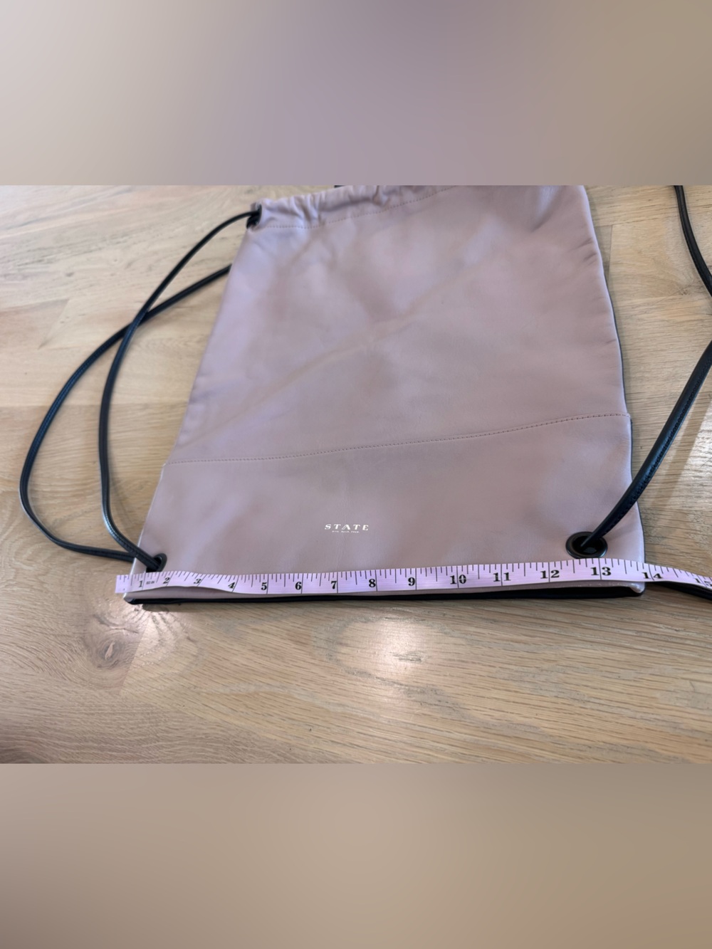 STATE Bags Lee Drawstring Backpack  blush pink / black leather - Picture 10 of 13